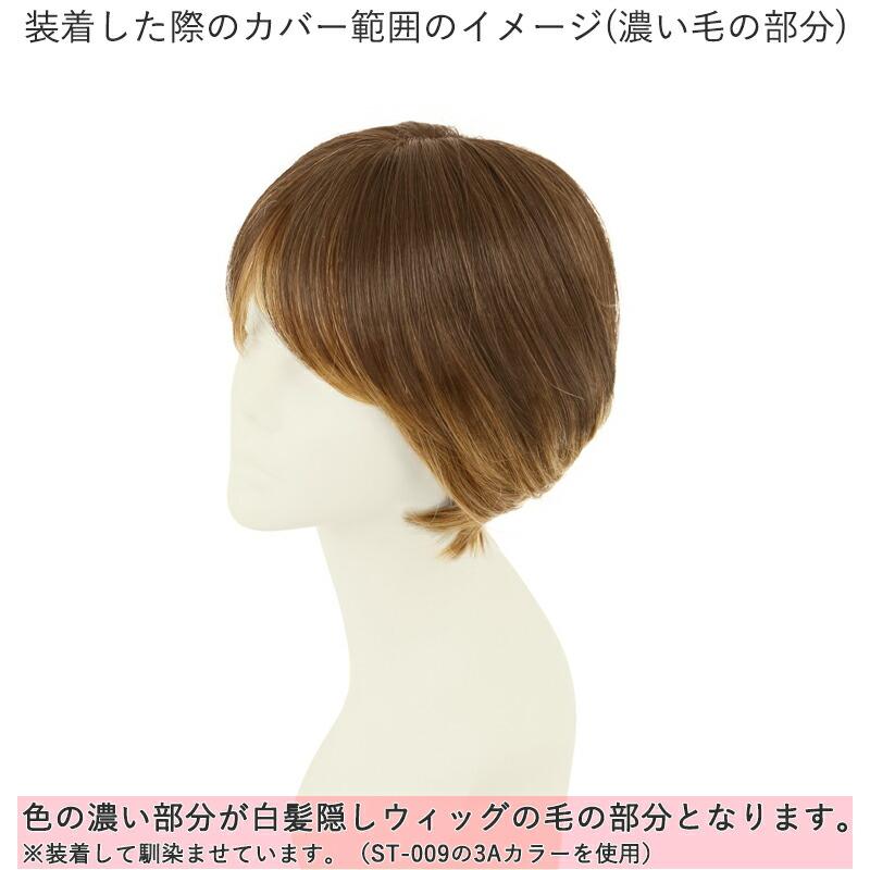 部分 白髪隠し ウィッグ ショート  かつら ウイッグ 頭頂部 女性 トップ カバー ヘアピース 白髪かくし 薄毛隠し 60代 母の日の画像