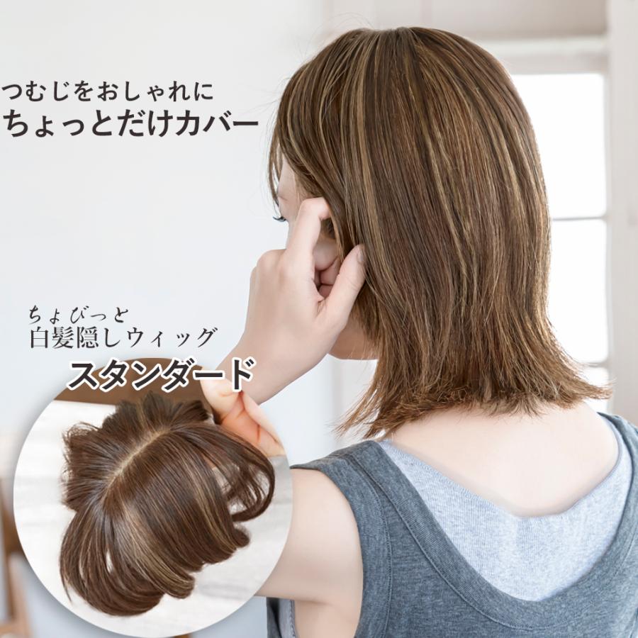 部分ウィッグ カバーピース ヘアピース 白髪隠し つけ髪 頭頂部 ミセス