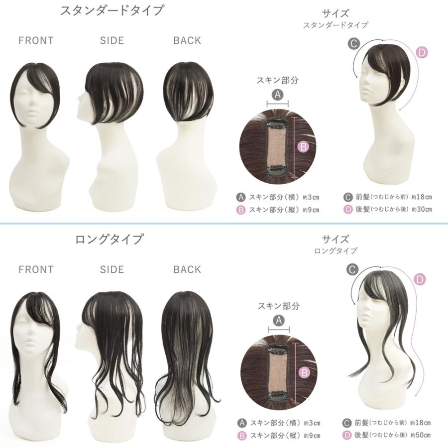 部分ウィッグ カバーピース ヘアピース 白髪隠し つけ髪 頭頂部 ミセス