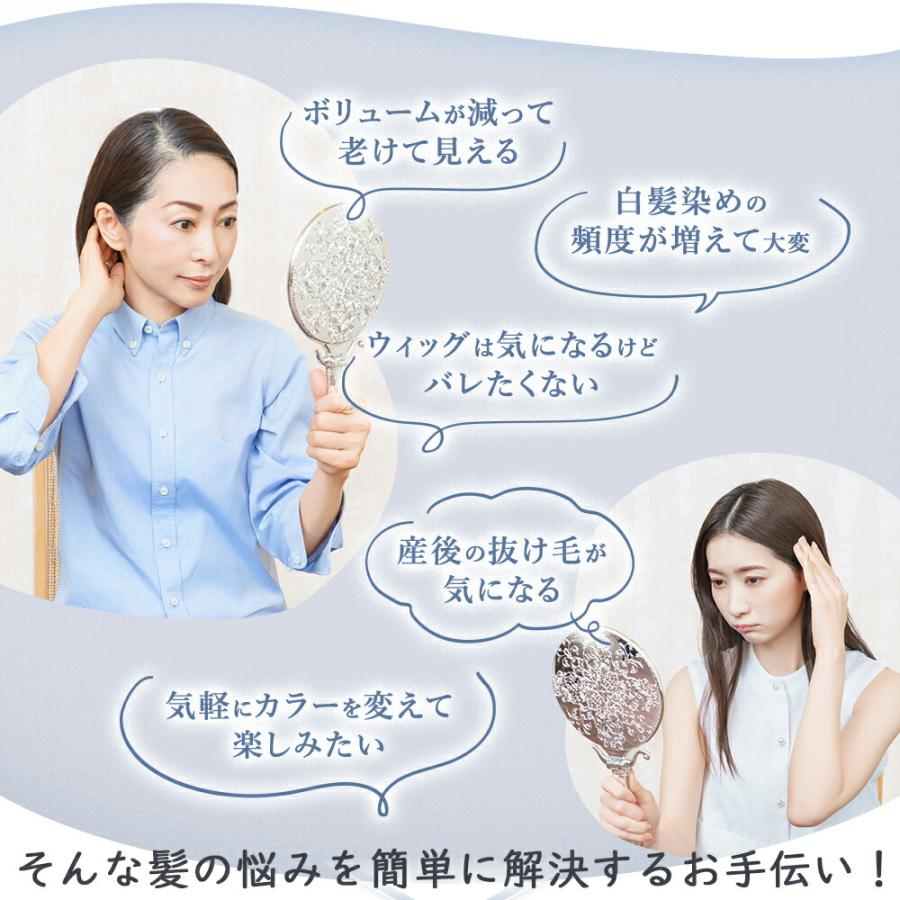 部分ウィッグ  カバーピース ヘアピース 白髪隠し つけ髪 頭頂部 ミセス メッシュ 薄毛隠し グレーヘア 母の日 40代 50代 60代 70代 ロング約50cm |  | 01