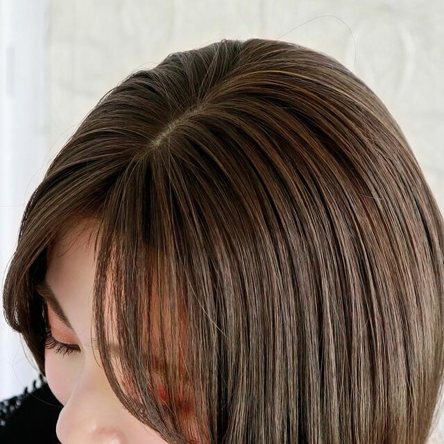 前髪ウィッグ つむじあり グラムワンレンバングス 部分ウィッグ