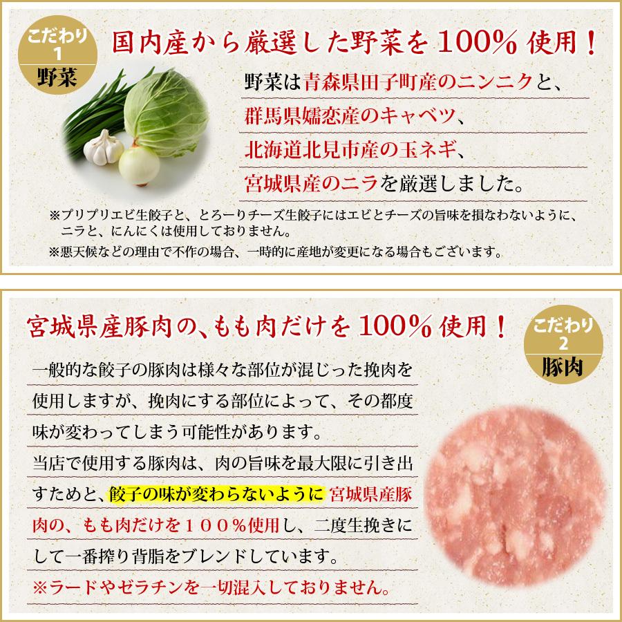 送料無料  (３種類１１０個入り) ２２人前 詰め合わせ 冷凍餃子  生餃子 餃子 ぎょうざ ギョーザ ギョウザ 冷凍生餃子 お取り寄せ セット 冷凍食品 グルメ｜azi-no-takumi｜06