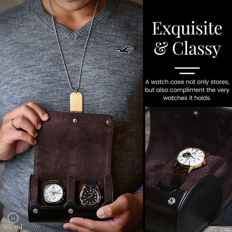 男性用腕時計ケース - 腕時計ロールトラベルケース 収納オーガナイザー