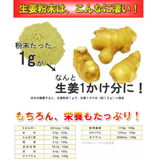 生姜パウダー 粉末 55g 送料無料 国産 高知県産 しょうが 無添加・無着色 ポイント消化 ジッパー付袋 減農薬｜azimiya｜06