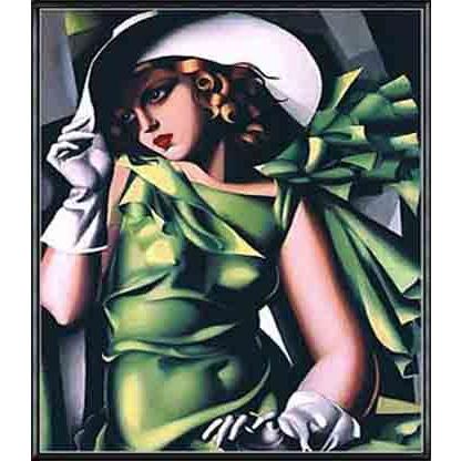 緑の服の女（レンピッカ） 額装品 アルミ製ハイグレードフレーム｜aziz