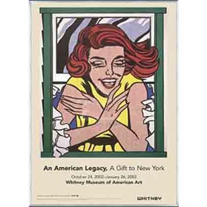窓辺の少女（ワールド・フェアの壁画のための習作） 1963年（ロイ リキテンスタイン） 額装品 アルミ製ベーシックフレーム