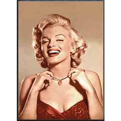 ポスター アート Marilyn Monroe - Picturegoer - Necklace（フォトグラフ） 額装品 アルミ製ハイグレードフレーム