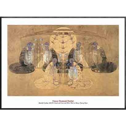 ポスター アート Moonlit Garden 1892-99（マクドナルド） 額装品 アルミ製ハイグレードフレーム