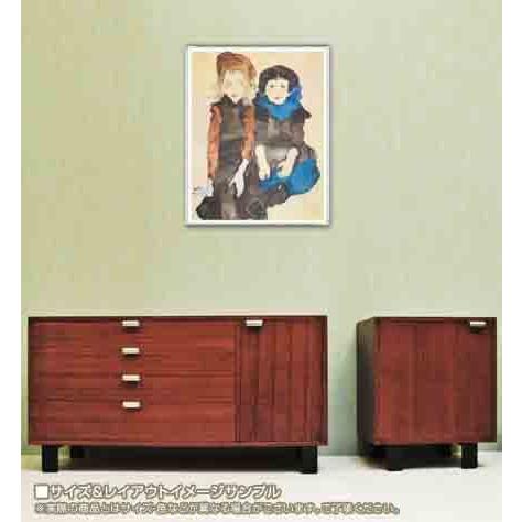 ポスター アート Two Girls（エゴン シーレ） 額装品 アルミ製