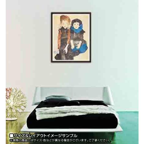 エゴン・シーレ作「モア」木製額入りアート – 表現主義の人物画
