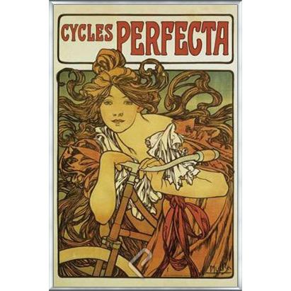ペルフェクタ自転車（アルフォンス ミュシャ） 額装品 アルミ製
