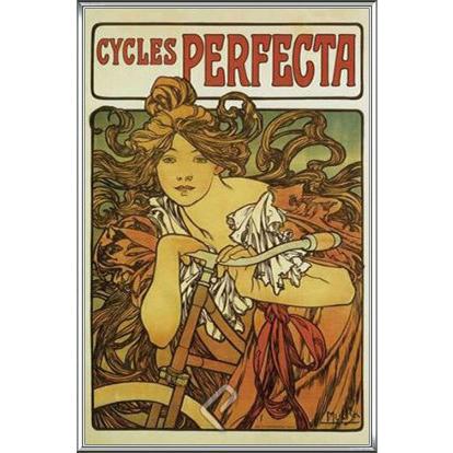ペルフェクタ自転車（アルフォンス ミュシャ） 額装品 アルミ製ハイ
