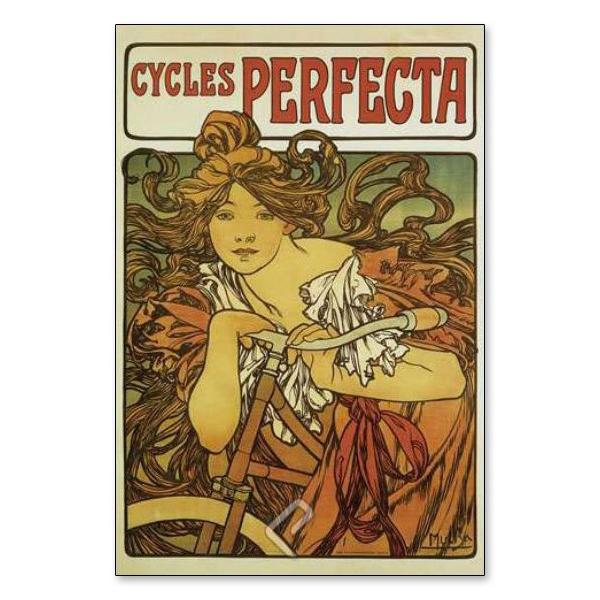 ペルフェクタ自転車（アルフォンス ミュシャ） 額装品 アルミ製ハイ