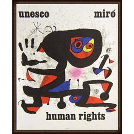 アート Unesco Human rights（ジョアン ミロ） 額装品 ウッドハイグレードフレーム 【テラス】