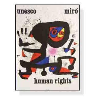 アート Unesco Human rights（ジョアン ミロ） 額装品 ウッドハイグレードフレーム 【テラス】