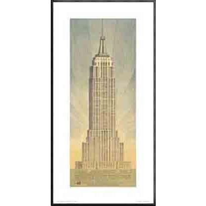 アート エンパイア・ステート・ビル（Empire State Building クレイグ ホームズ ビル 建築物） 額装品 【ピサロ】 アルミ製ハイグレードフレーム