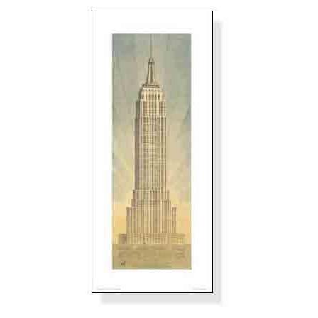アート エンパイア・ステート・ビル（Empire State Building クレイグ ホームズ ビル 建築物） 額装品 【ピサロ】 アルミ製ハイグレードフレーム