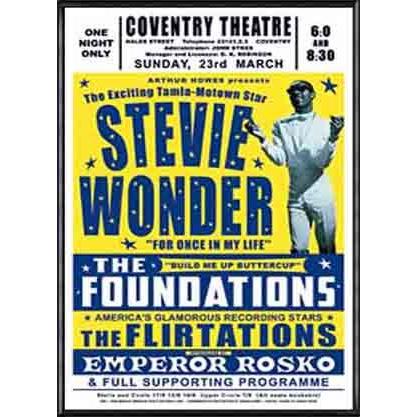 スティーヴィー ワンダー、コヴェントリー(イギリス) 1969（スティーヴィー ワンダー） 額装品 アルミ製ハイグレードフレーム