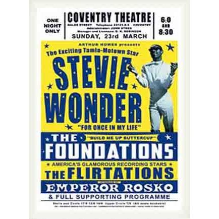 スティーヴィー ワンダー、コヴェントリー(イギリス) 1969（スティーヴィー ワンダー） 額装品 ウッドベーシックフレーム