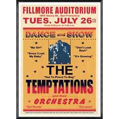 テンプテーションズ フィルモア、1966（テンプテーションズ） 額装品 アルミ製ハイグレードフレーム
