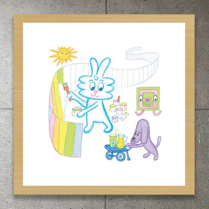 一時専用ロドニーAグリーンブラット　サンダーバニー　絵画 額装品/サンダーバニー Here is some Lemonade 限定150枚 サイン