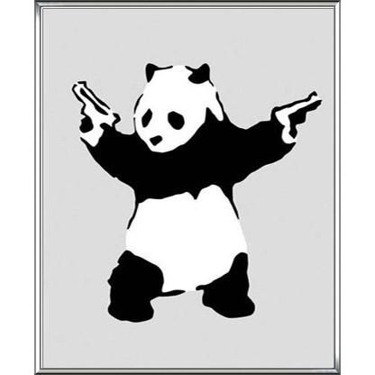 ポスター アート Panda with Guns（バンクシー） 額装品 アルミ製ハイグレードフレーム