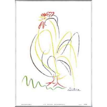 ポスター アート Rooster（パブロ ピカソ） 額装品 アルミ製ベーシック 