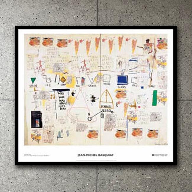 特別限定価格！額装品/Icarus Esso 1986/バスキア/ポスター 額装品/Icarus Esso 1986（ジャン ミシェル バスキア） : azポスター