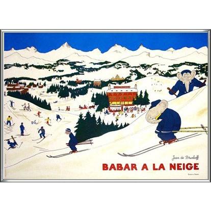 ポスター アート Babar A La Neige 1986年（ジャン ド ブリュノフ 