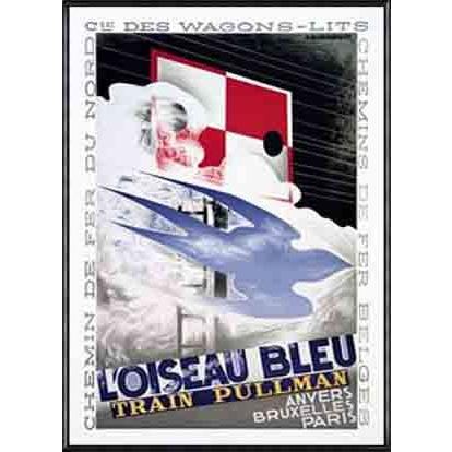 ポスター アート L'Oiseau Bleu 限定1000枚（アドルフ ムーロン カッサンドル） 額装品 アルミ製ハイグレードフレーム｜aziz