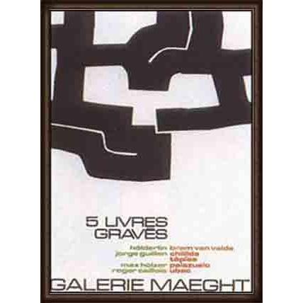 ポスター アート Cinq Livres Graves 1974（エドゥアルド チリーダ） 額装品 ウッドハイグレードフレーム