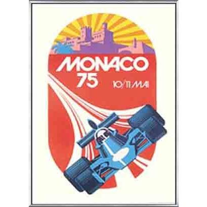【正規逆輸入品】 ポスター アート アルミ製ベーシックフレーム 額装品 1975年（ヒューゴン） モナコグランプリ その他美術、工芸品
