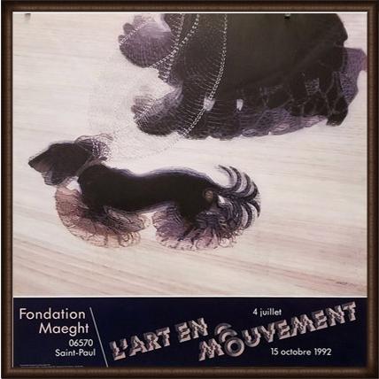 犬と人間のリアリズム絵画 木製フレーム 犬と人間のリアリズム絵画