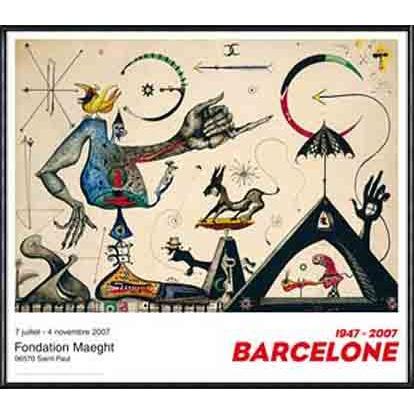 ポスター アート ANIMAL PARAIGUAS Y MANO (BARCELONE 1947-2007)（ジョアン ポンク） 額装品 アルミ製ハイグレードフレーム