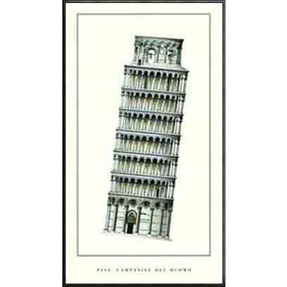 ポスター アート ピサの斜塔（ボナンノ ピサーノ） 額装品 アルミ製ハイグレードフレーム