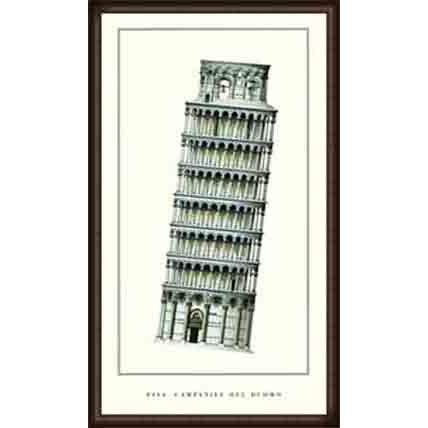 ポスター アート ピサの斜塔（ボナンノ ピサーノ） 額装品 ウッドハイグレードフレーム