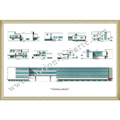 Bauhaus Dessau(バウハウス)額装済ポスター 額装済⁄schriftzug am