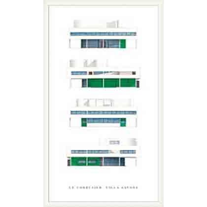 ポスター アート サヴォア邸（ル コルビジェ） 額装品 ウッド