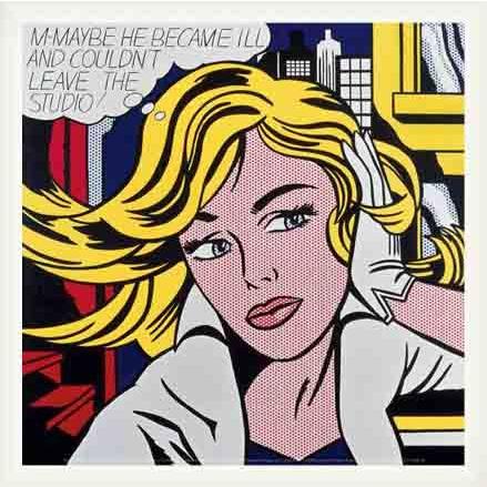 M-Maybe a Girl's Picture、 1965（ロイ リキテンスタイン） 額装品 ウッドベーシックフレーム