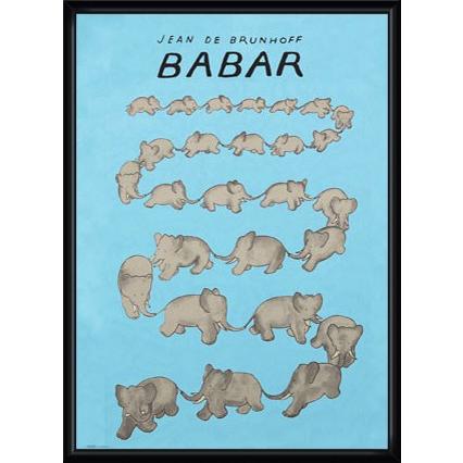 Babar The Blue Carousel（ジャン ド ブリュノフ） 額装品 ウッドハイグレードフレーム