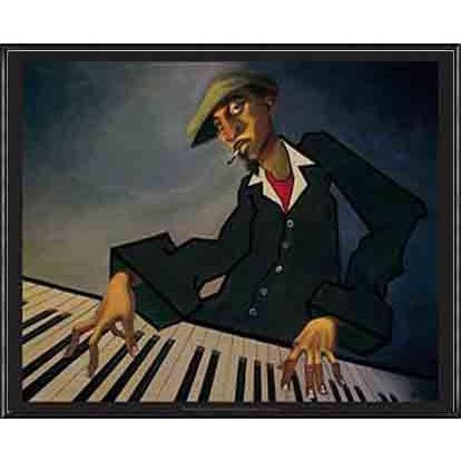 ポスター アート Piano Man II（ジャスティン ブーア） 額装品 アルミ製ハイグレードフレーム