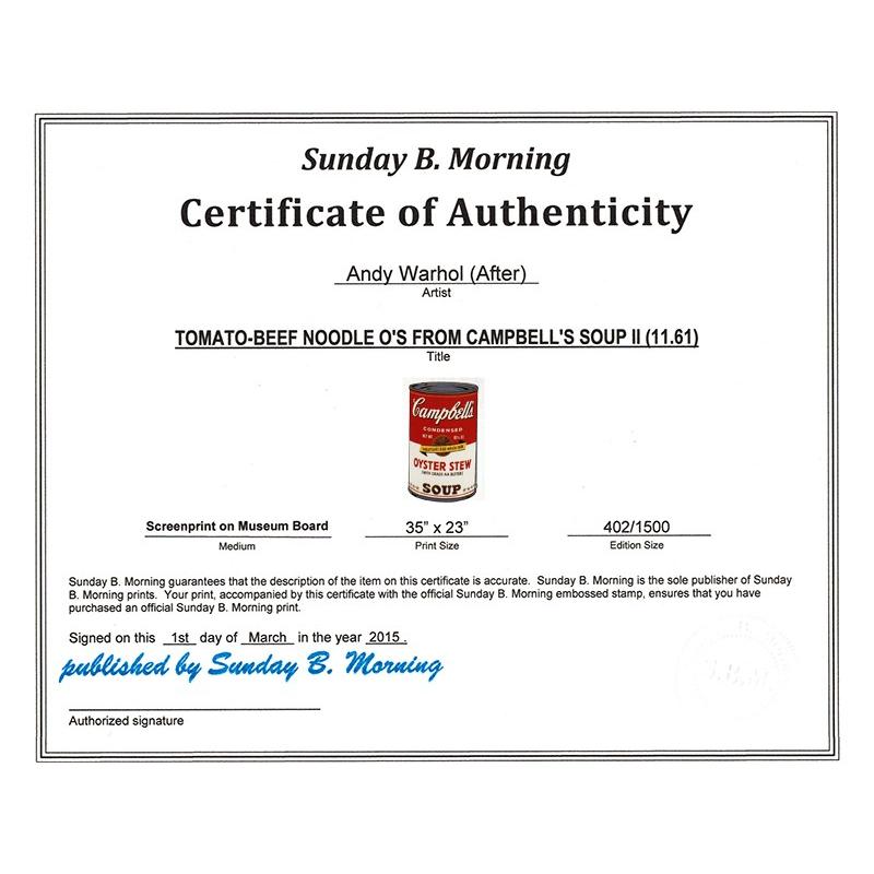 額装品/Sunday Bキャンベル缶 Ⅱ Oyster Stew/ウォーホル Campbell's Soup Cans II: Oyster Stew 60 - Andy Warhol