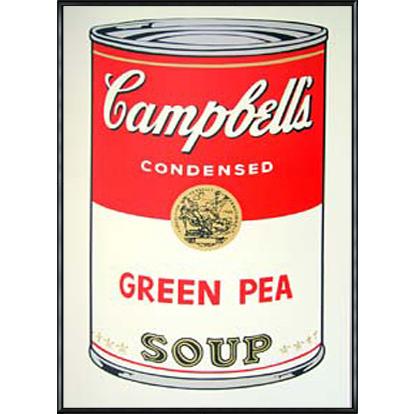 額装済/Sunday B Morning キャンベル缶 Greenpea/ウォーホル