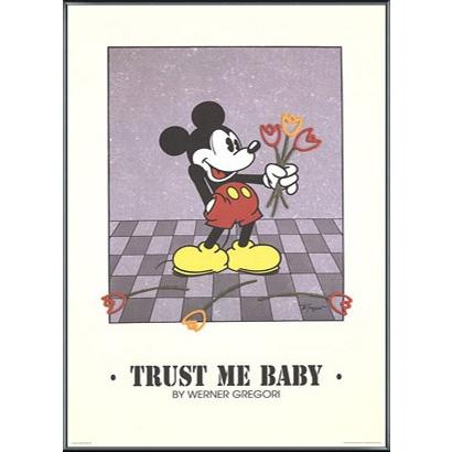 ポスター アート Trust Me Baby（ワーナー グレゴリー） 額装品 アルミ製ベーシックフレーム