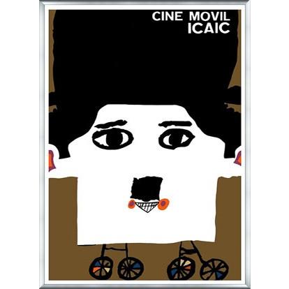 チャーリー チャップリン 自転車（作者不明） 額装品 アルミ製 