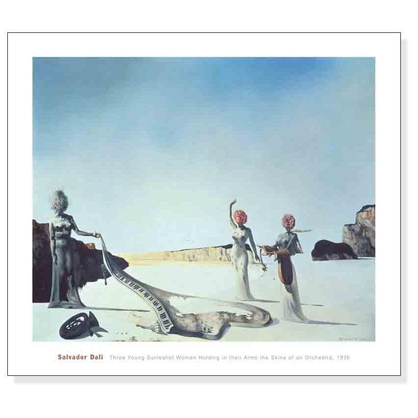 Three Young Surrealist Women Holding in their Arms the Skins of an