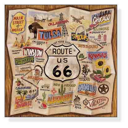 ポスター アート Route 66（カレン デュプレ） 額装品 アルミ製ハイグレードフレーム_2