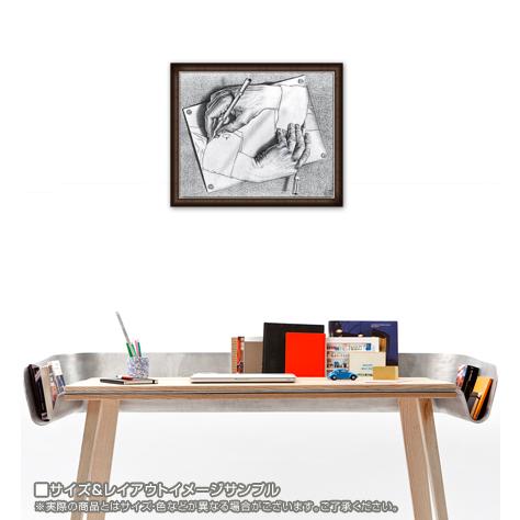 アートポスターフレーム額装/MC エッシャー/描く手 描く手（MC エッシャー） 額装品 ウッドハイグレードフレーム : az