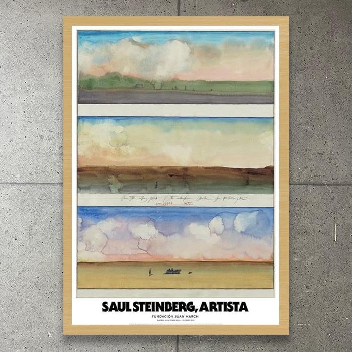額装品/Tres paisajesスタインバーグ/アート/ポスター/インテリア 額装品/Tres paisajes 1975 ソール スタインバーグ/アート/ポスター