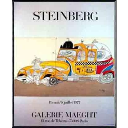 ポスター アート タクシー　１９７７年（ソウル スタインバーグ） 額装品 アルミ製ハイグレードフレーム